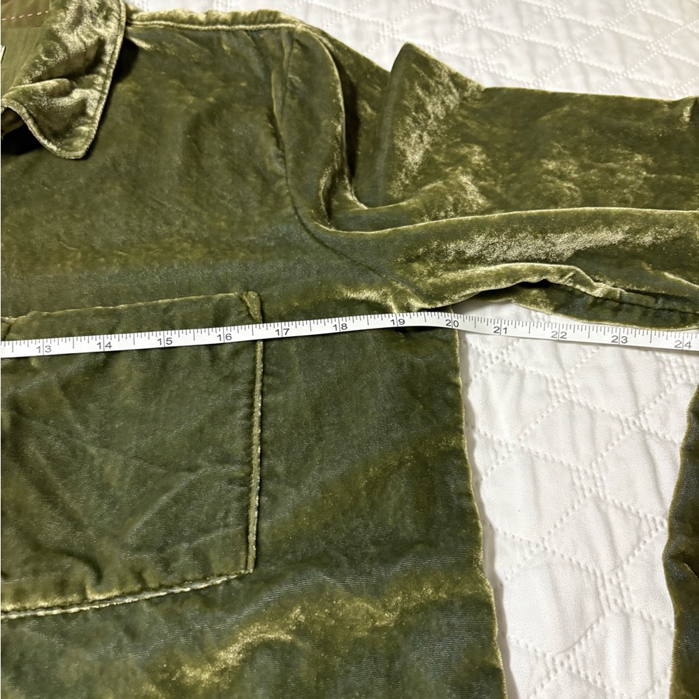 Anthropologie Maeve Karina Crushed Velvet Button Up Shirt - Picture 8 of 10